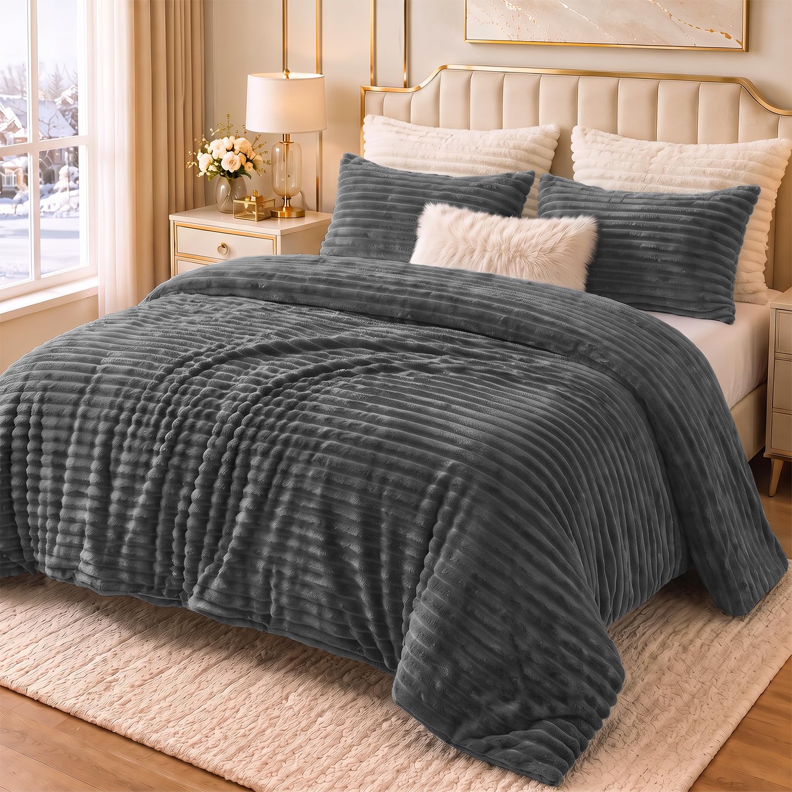 CozyLux Fleece Queen Comforter - Warm Winter Bedding -23 CozyLux Fleece Queen Comforter - Warm Winter Bedding -23