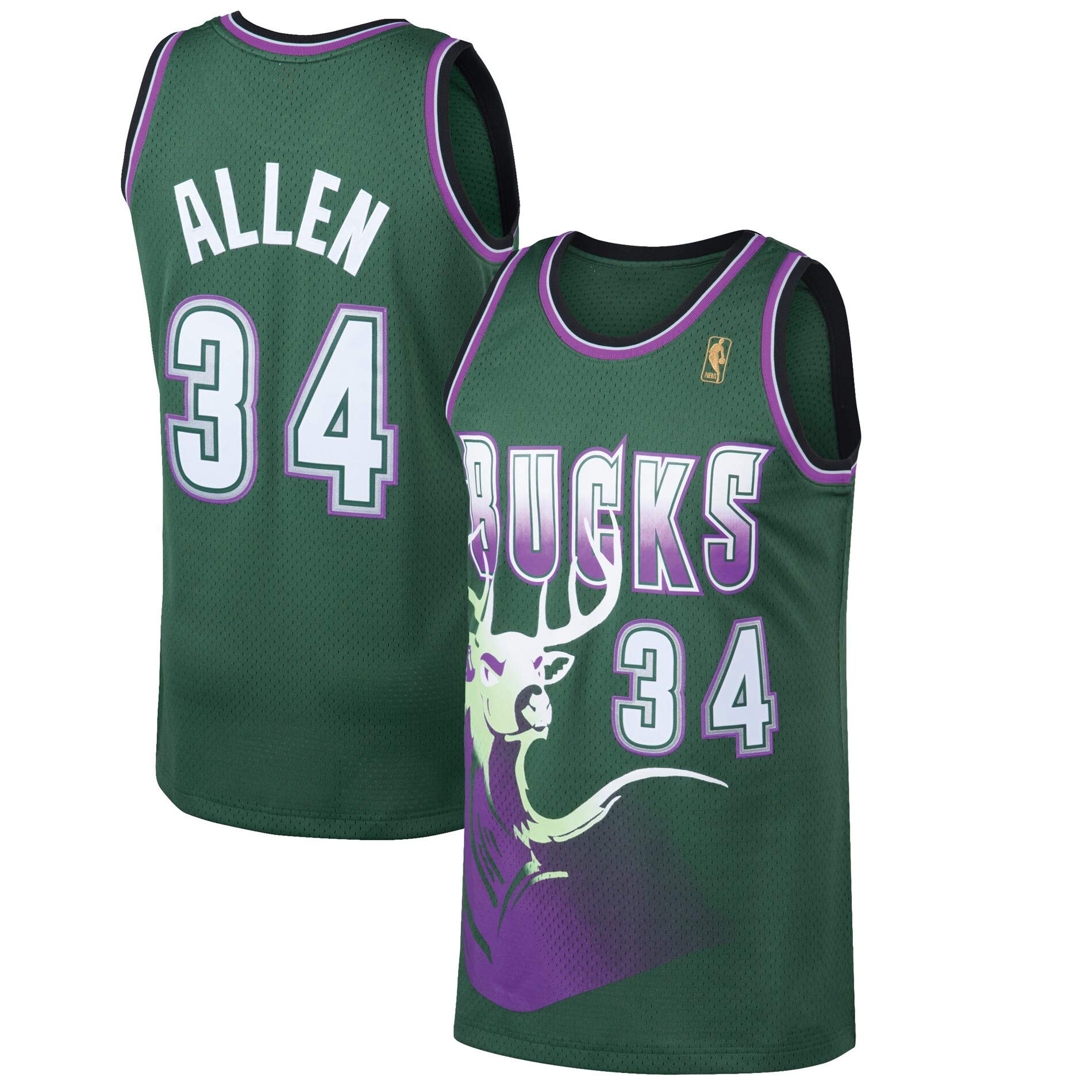 OuterstuffRay Allen Milwaukee Bucks #34 Green Youth 8-20 Soul Hardwood Classic Swingman Jersey