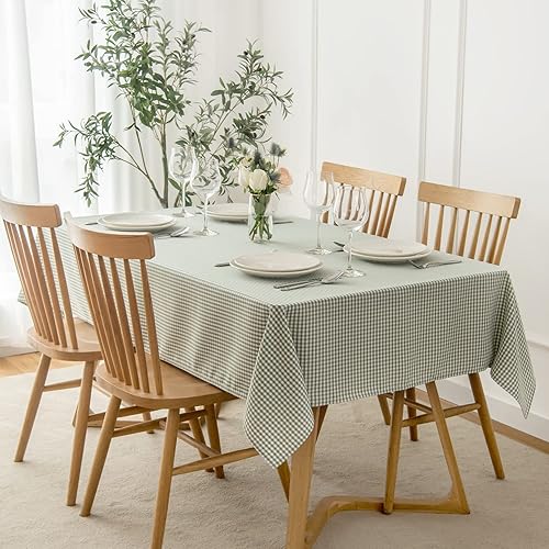 maxmill Mantel rectangular a cuadros, impermeable, a prueba de derrames, resistente a las arrugas, a cuadros, de gran peso, para uso en exteriores e