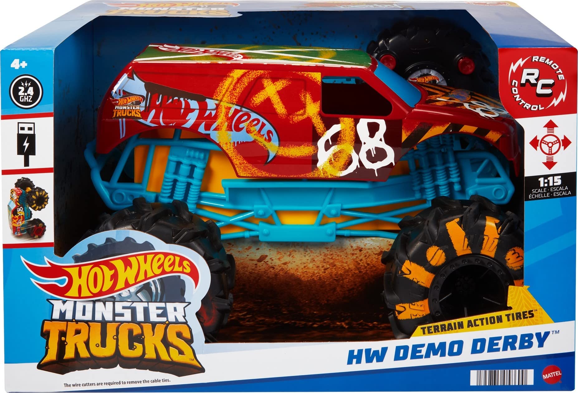 Hot Wheels Monster Trucks 15台セット Amazon.com: Hot Wheels RC Monster Trucks 1:15 Scale HW Demo Derby