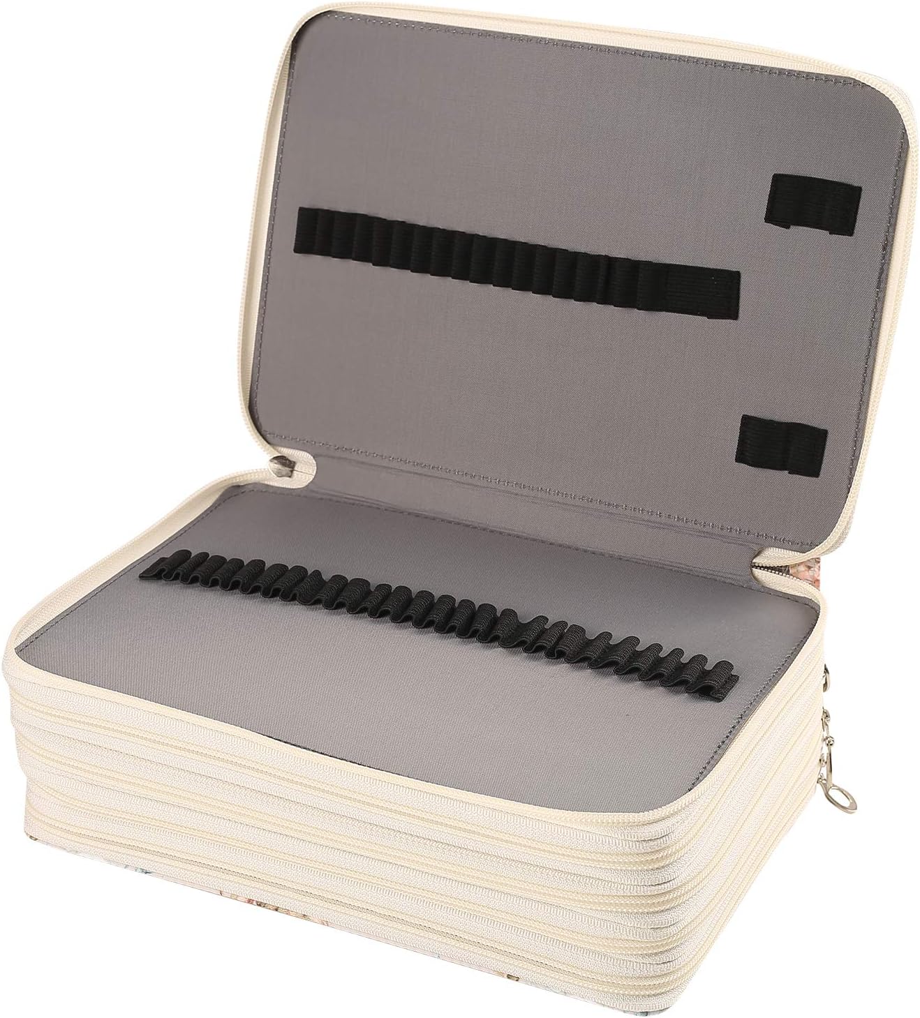 200 Slots Gel Pen or Colored Pencil Case with Zipper Closure Large Capacity Oxford Pen Organizer for Artist Champagne Rose