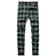 NOVOCCT Plaid Pants for Men - Skinny Mens Dress Pants - Stretch Slim Fit Business Casual Dress Chinos