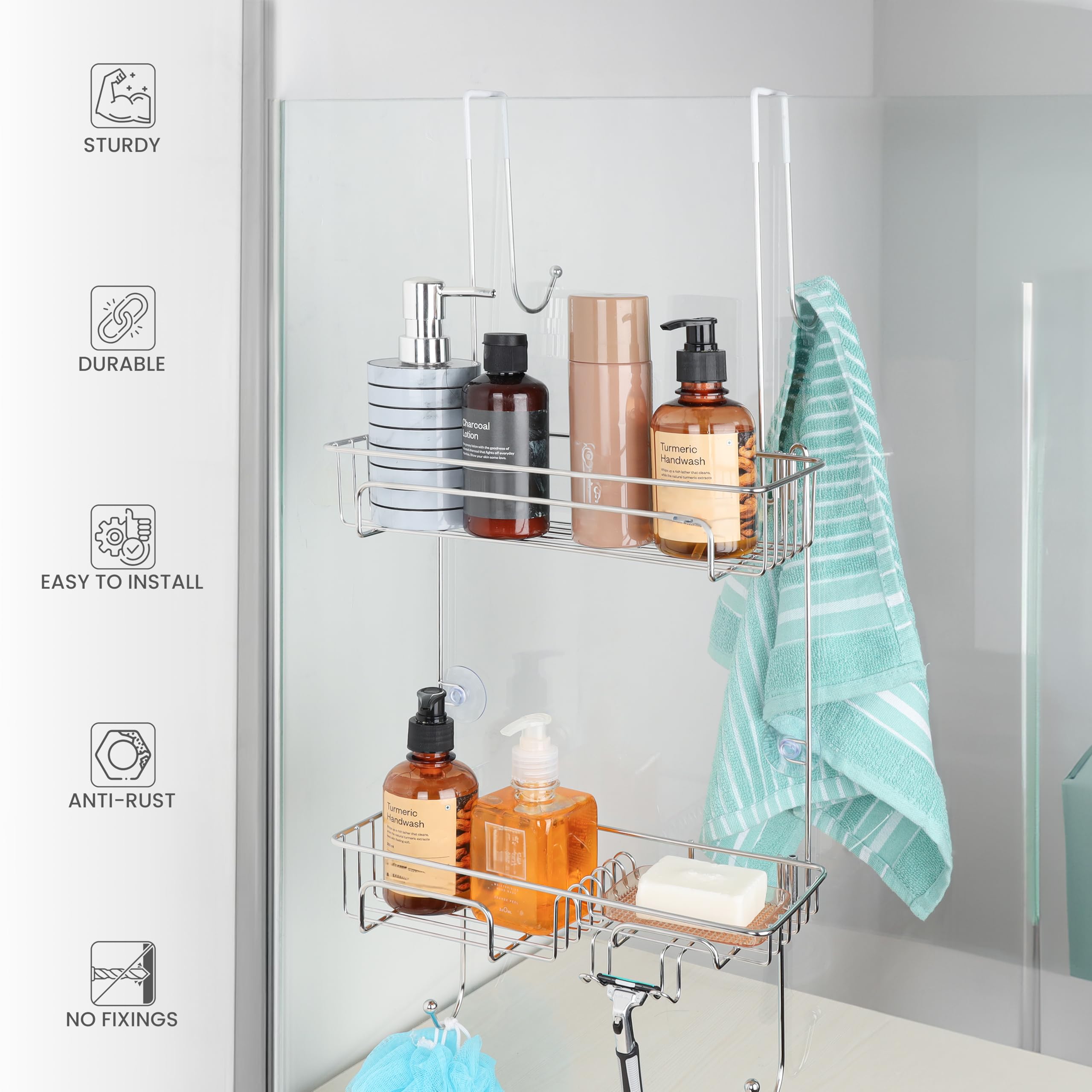 Accessori Bagno Mensola Bagno Organizer Da Doccia Appendiabile Beelee ...