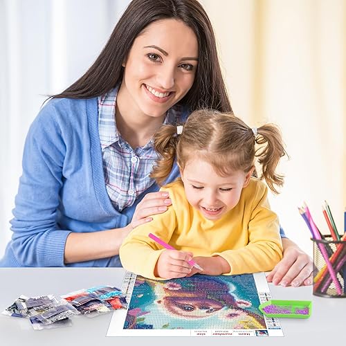 Miniatura 6 de RICUVED Kits de arte de diamantes para adultos, kits de arte de diamantes de perezoso taladro completo 5D, arte de diamantes de flores, gemas de