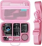 RAIALL Case caméra pour Canon EOS Rebelle T7/R50/R50V/R100/R6 Marquer II/R5/ R8/R10/RP/R7/Sony/Nikon D7500 DSLR Appareil photo, objectif, trépied, sac de voyage de protection dure avec une sangle d'épaule et 5 Diviseurs noirs
