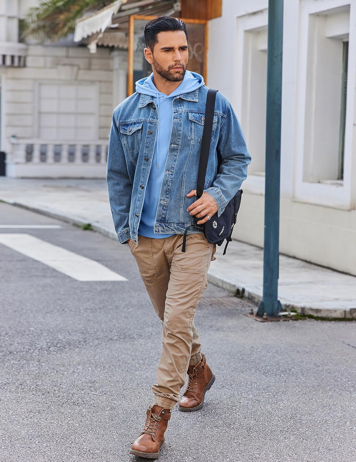 COOFANDY Mens Hoodie Long Sleeve Casual Pullover Hooded Sweatshirt Fashion Drawstring Hoodies with Pocket