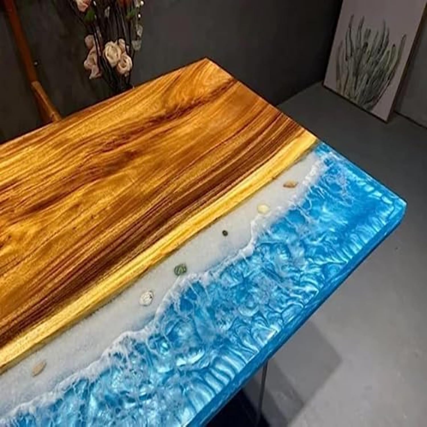 Custom Wood & Epoxy Resin Dining Table | Custom River Feel Handcrafted Large Table for 2–8 Seater | Modern Coffee Table & Elegant Living Room Décor