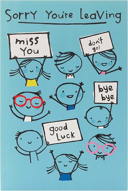 UK Greetings Sorry You're Leaving Card - We'll Miss You - New Job Card - Moving Away Card - Good Bye Card, Multi