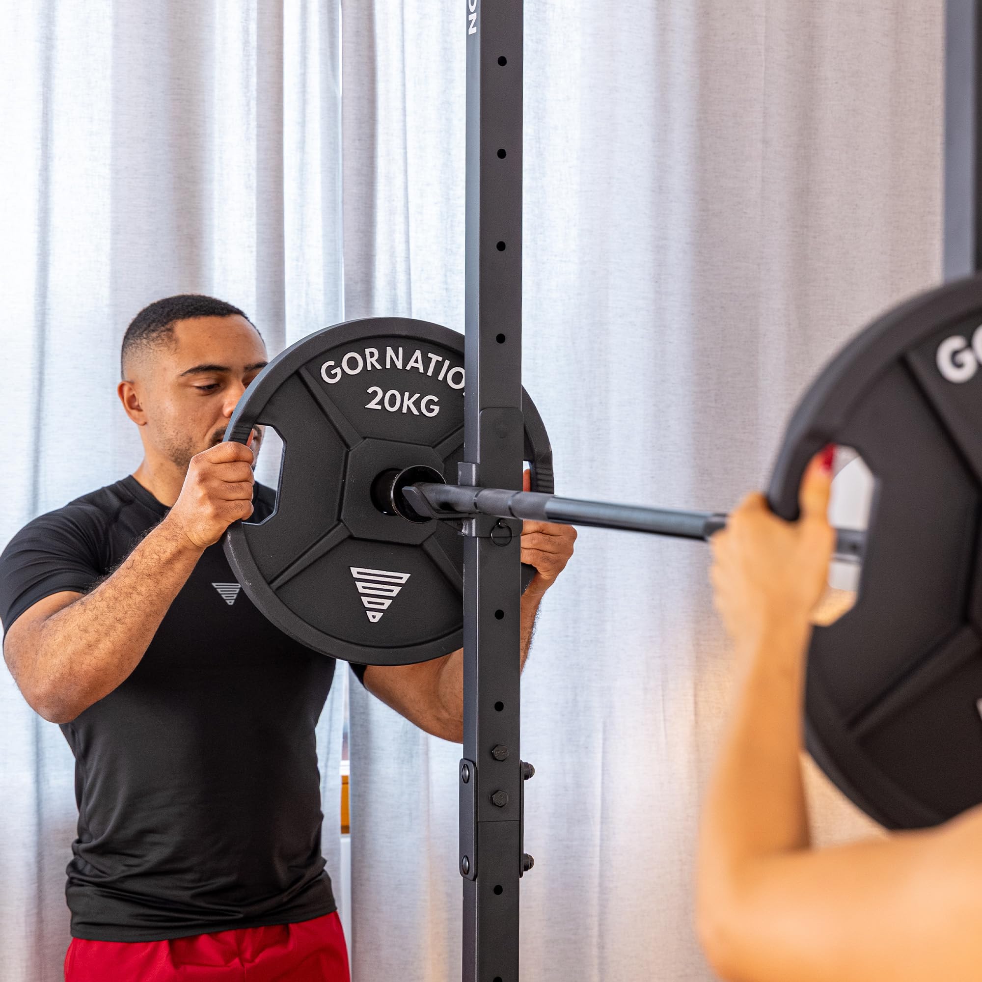 GORNATION Disques de Musculation 50 mm en Fonte, Disques Olympiques pour Barre et Haltères, Weight Plates avec Poignées, Set de Poids pour Musculation, Fitness et Calisthenics