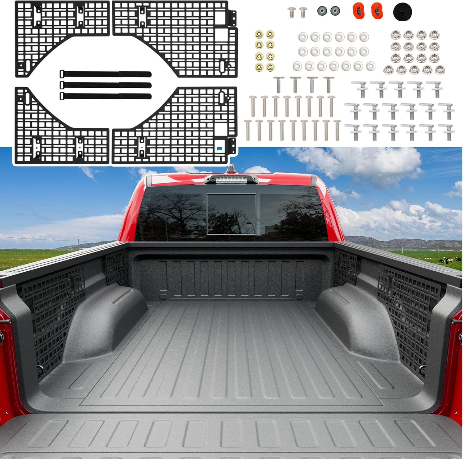 5.7FT Side Bed Molle Panel Compatible with 19-25 RAM 1500 Truck Bed Molle Panel System Replacement for 2019-2025 Dodge RAM 1500 Accessories(Side Molle Panel)