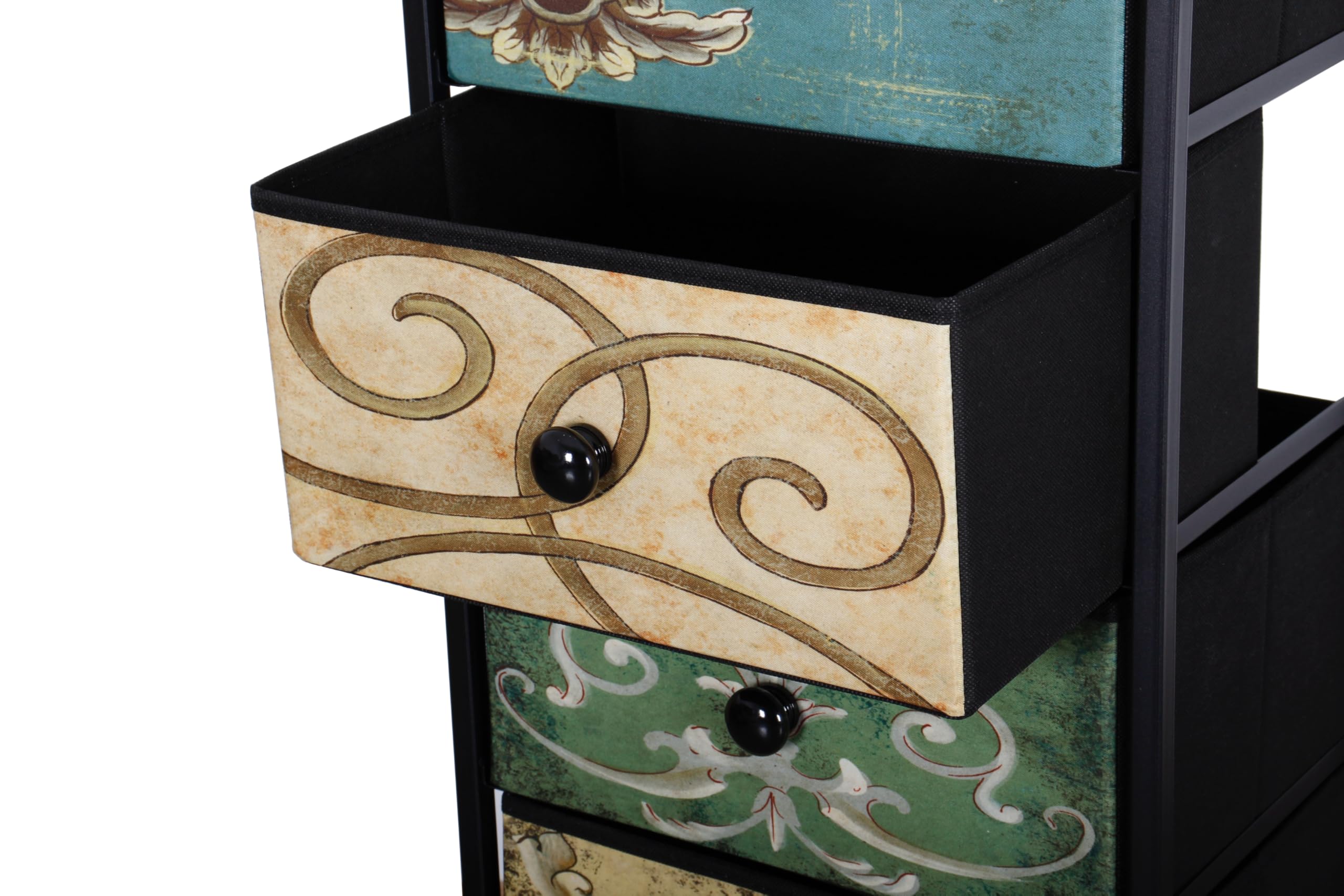 HOME CUBE Fabric Chest of 6 Drawers For Storage Closet Dresser Chest of Drawers Storage Organizer Multi-Compartment Storage Organizer for Living Room Bedroom Wardrobe Engineered Wood Top 40x30x116.5cm