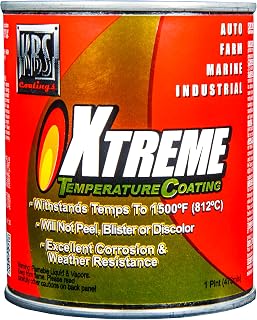 KBS Coatings 65302 Jet Black Xtreme Temperature Coating - 1 Pint
