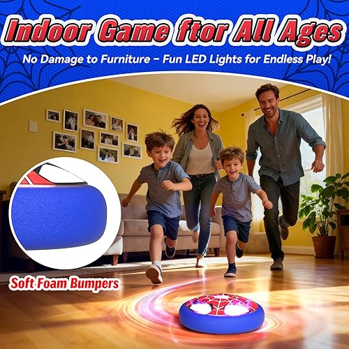 Miniatura 6 de Pelota de fútbol flotante con luz para niños, diseño web brillante y ojos LED, juguetes de fútbol flotantes, juegos de interior con parachoques de
