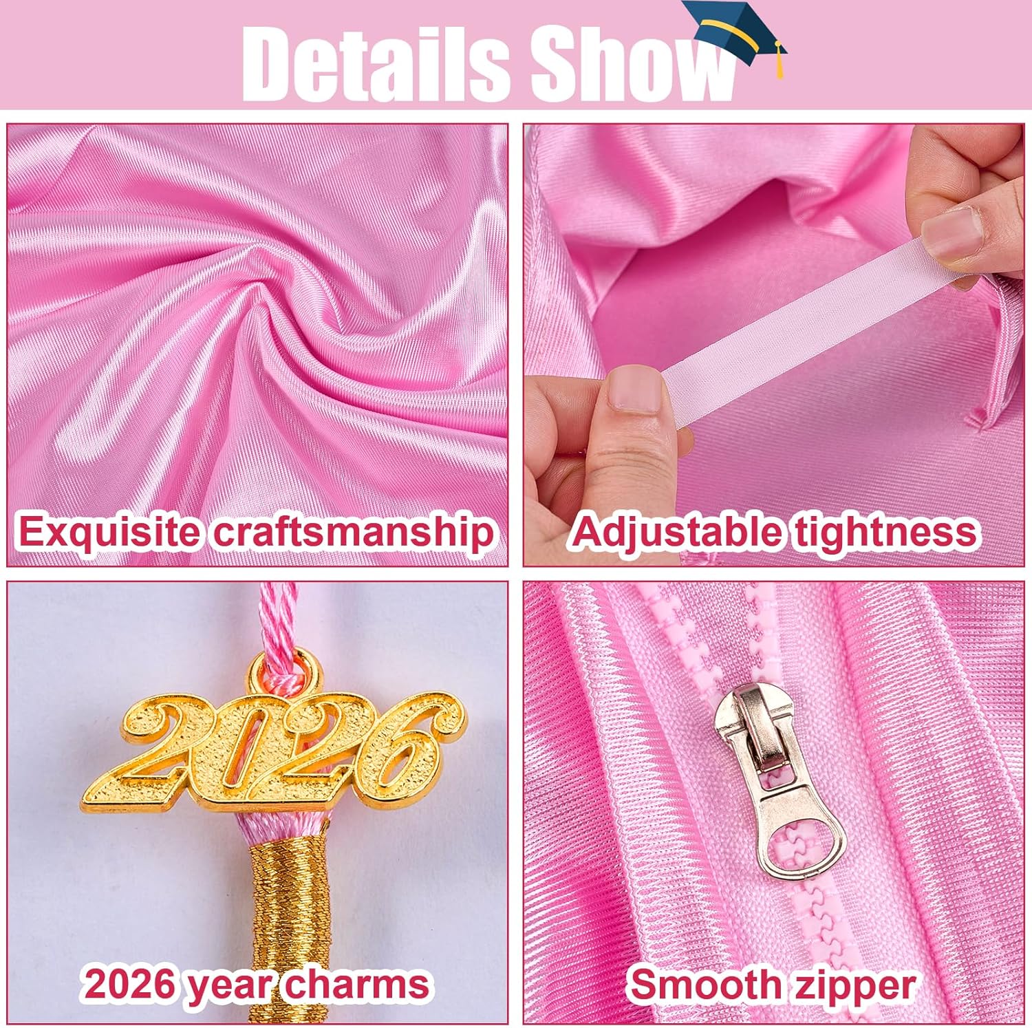 VICAMB Kindergarten Graduation Cap and Gown Set,Kids Graduation Outfit with 2026 Tassel and Sash for Boys and Girls