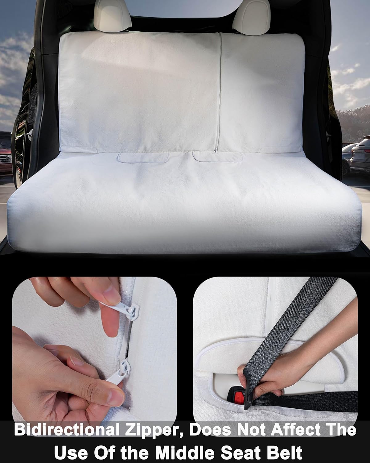 Upgraded for Tesla Model Y Juniper Rear Seat Cover Towel,Waterproof Seat Protector Seatcovers Pet and Chlid Liner Sweetproof,Non-Slip Seat Mats for Tesla Accessories 2026