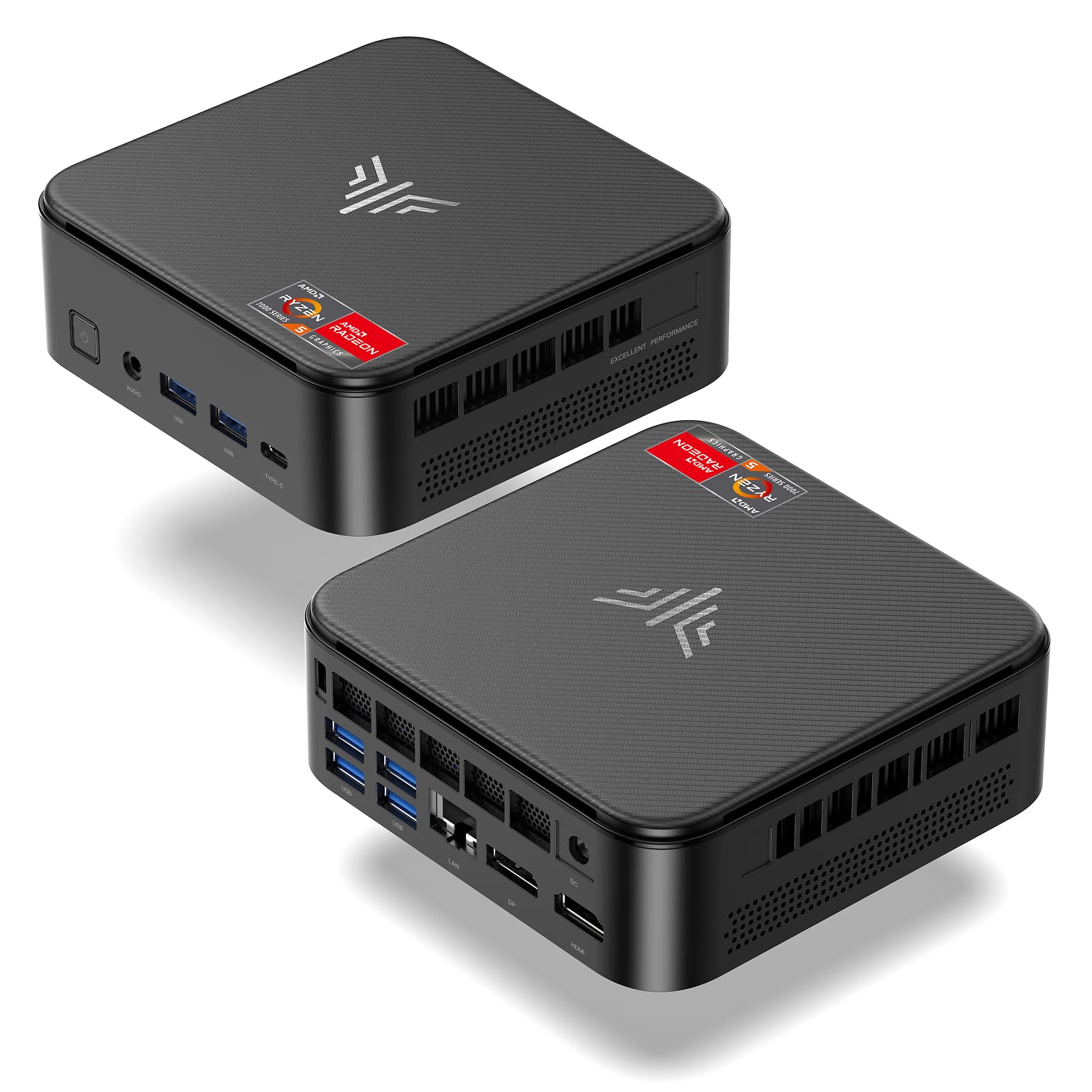 NiPoGi E3B Mini PC AMD Ryzen 5 7530U (Meglio di 7430U,4.5 GHz) W-11 Pro 16 GB RAM/1TB M.2 SSD, Triplo Display 4K@60Hz(DP 1.4+HDMI 2.0+Type-C) WiFi6,BT5.2/RJ45