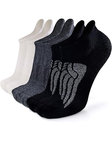 Busy Socks Merino Wool Compression Support Ankle Running Hiking Socks for Men Women, Soft Thick Cushion Tab Socks 3/6 Pairs