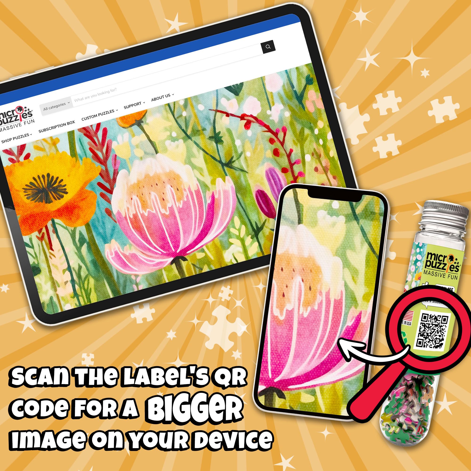 MicroPuzzles "Fields & Flowers" 2-Pack - Mini Puzzles for Adults, 150 Piece Small Puzzles for Adults and Teens - 4" x 6" Inch, Compact and Challenging Portable Jigsaw Puzzles for Travel and Relaxation - Image 5