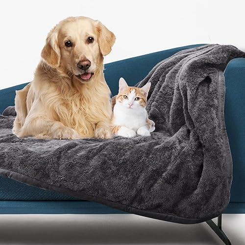Nobleza Manta impermeable para perro, reversible, súper suave, cálida, esponjosa, de forro polar, para sofá, a prueba de orina, manta lavable para