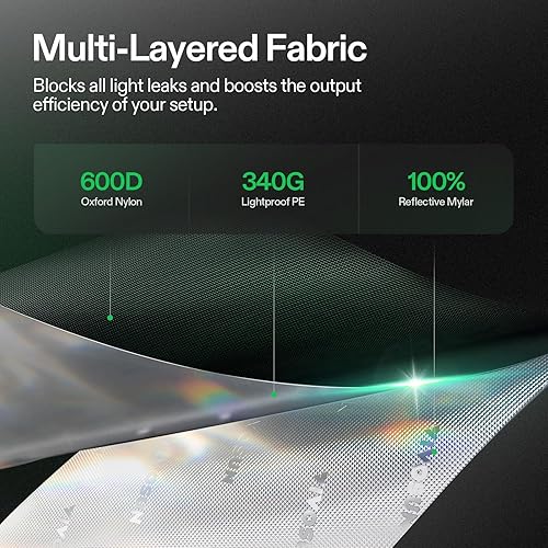 Miniatura 3 de VIVOSUN - Tienda de cultivo S326 de mylar superreflectante, ventana de observación, base con bandeja, 36 in x 20 in x 63 in para cultivo hidropónico