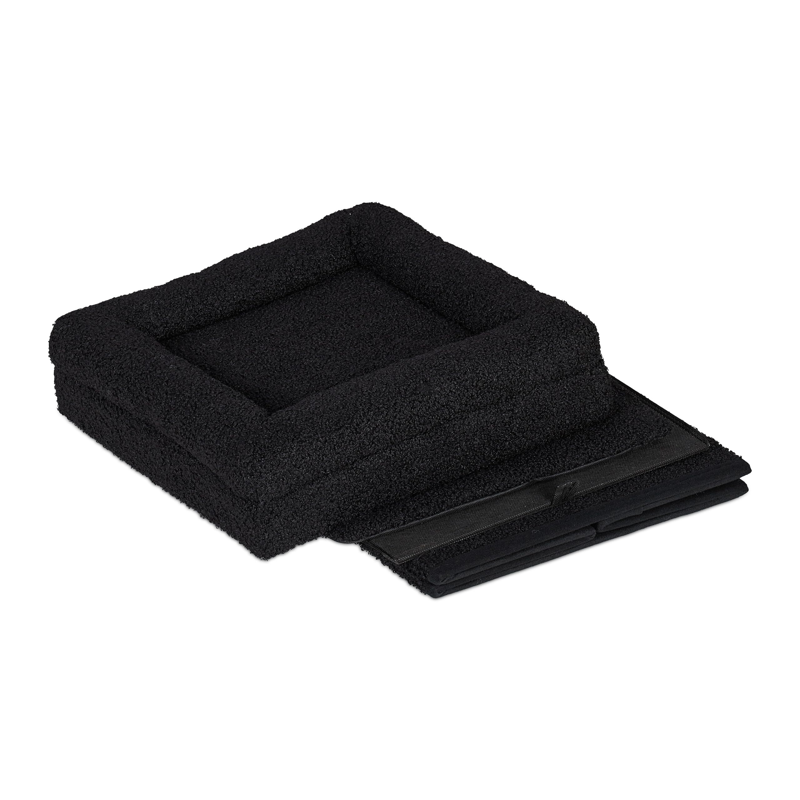 Relaxdays Grotte pour Chat et Chien, Surface d’Assise, Pliable, cachette, H x L x P : 42 x 38 x 38 cm, Noire