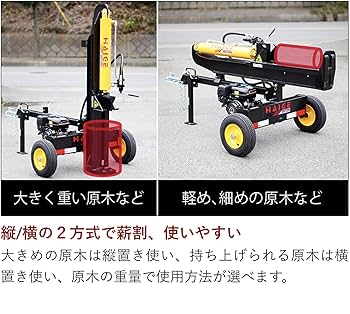 新製品 作業角度３モードチルト可変式 ２２T 薪割り機　　余裕の作業２２ｔパワー Amazon | 22t エンジン薪割り機 | 薪割り機