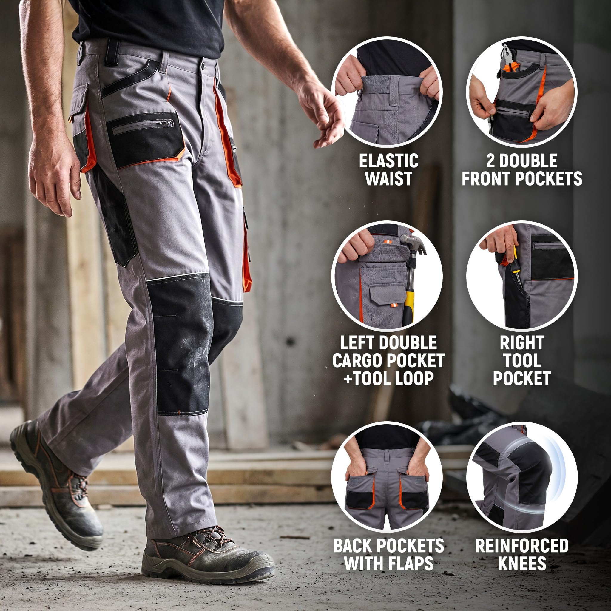 Stenso Pantalones de utilidades de Trabajo Hombres