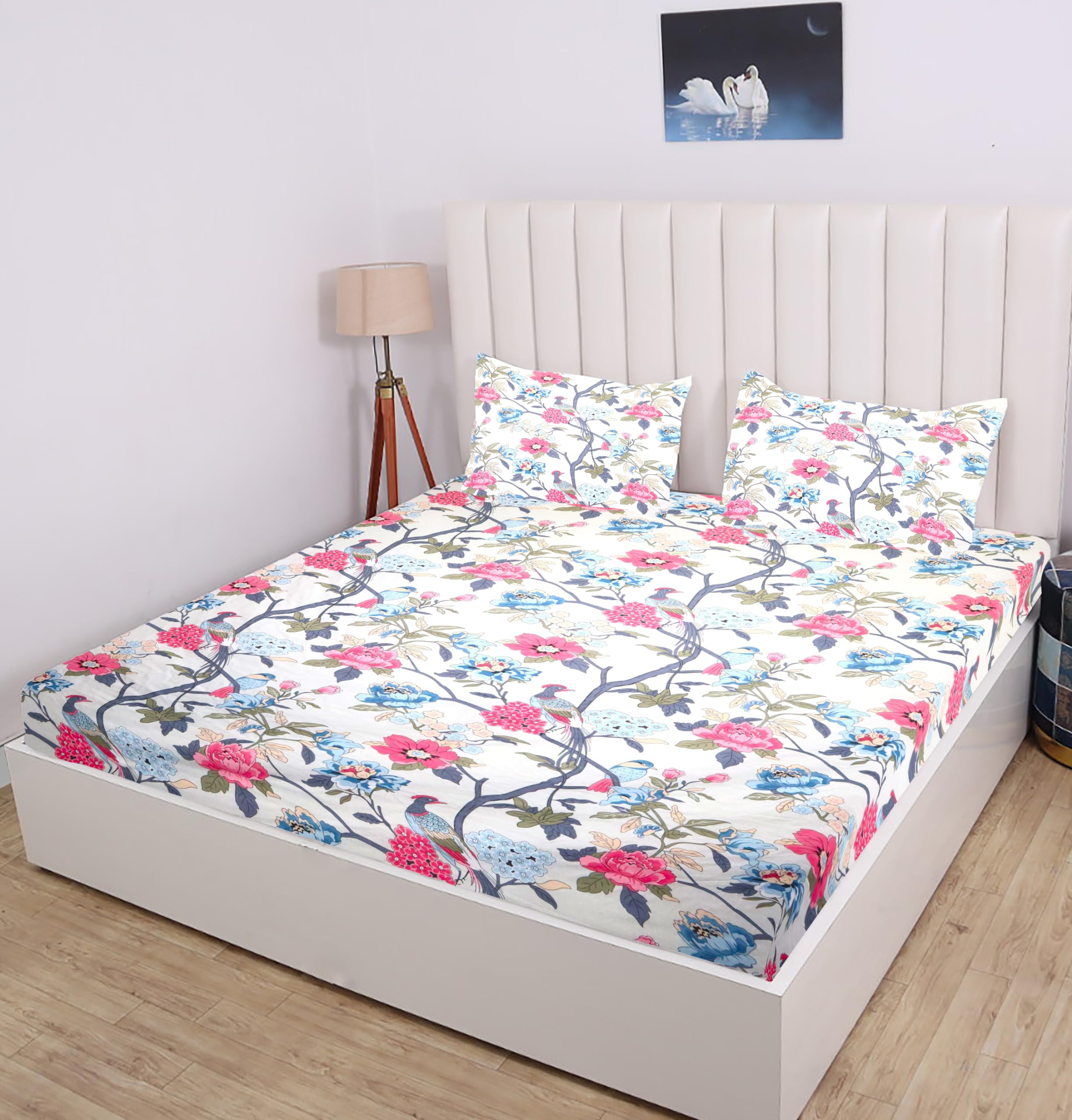 See full amazon price history chart for PRINDA Presents Luxurious Glace Cotton 210 TC King Size(78X72X8 Inch) Elastic Fitted Double Bedsheet Fully Elasticized with 2 Pillow Covers Colour White Pink Flower PRINDA Presents Luxurious Glace Cotton 210 TC King Size(78X72X8 Inch) Elastic Fitted Double Bedsheet Fully Elasticized with 2 Pillow Covers Colour White Pink Flower (B0CV1W2K16) Amazon Price History, Amazon Price Tracker
