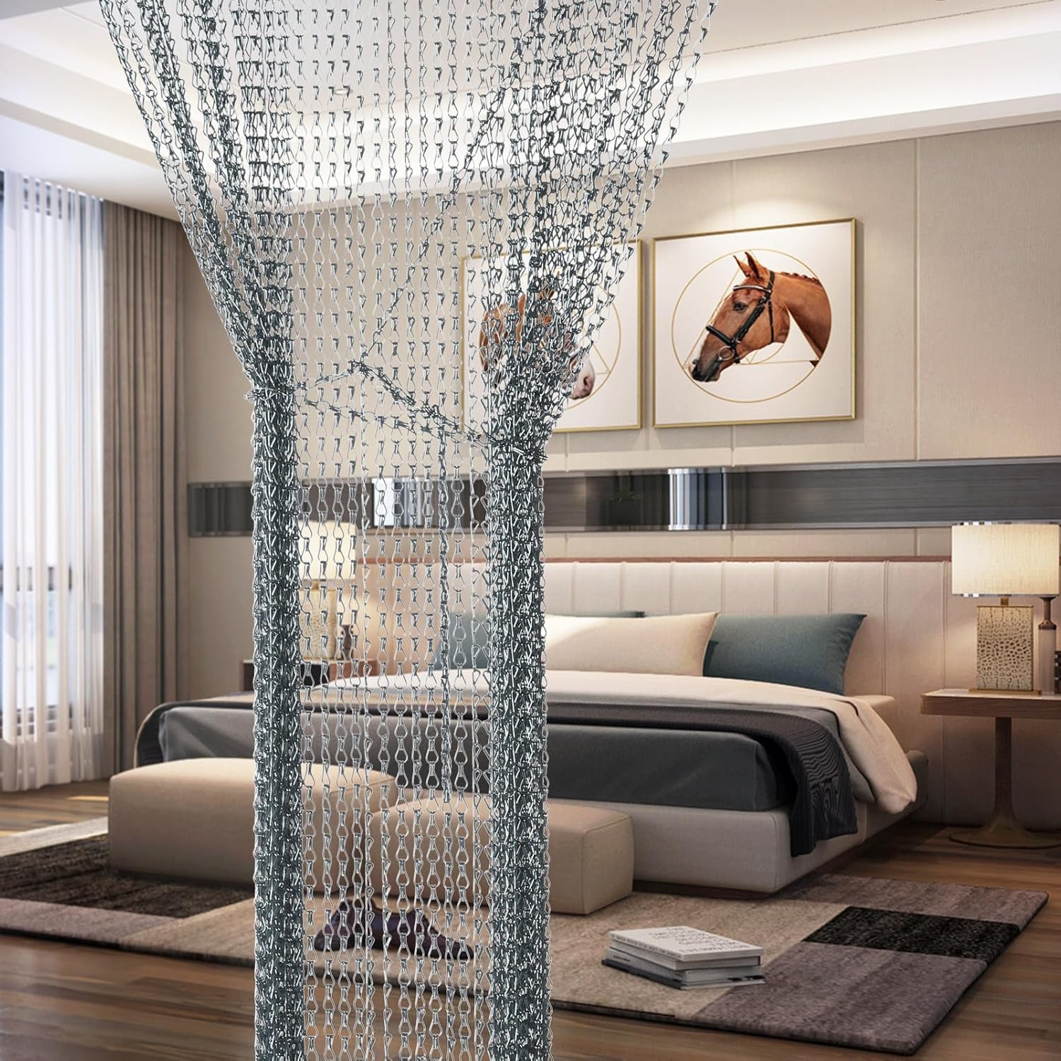 Chain Link Fly Curtain JF HOME BLISS Aluminium Chain Curtain 90x210cm –  Heavy Duty Insect Proof Door Screen, Metal Fly Screen For Home & Commercial  Use, Privacy Divider For Restaurants, Cafes, Kitchens (