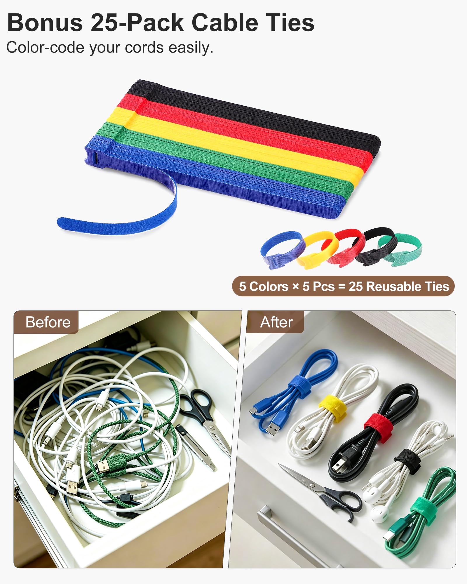 Cable Management Box - Stylish Desk Organizer -8