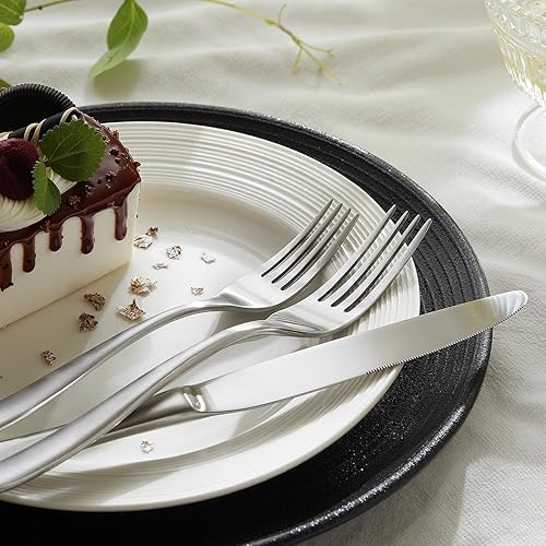 Miniatura 6 de HIKAA - Juego de 20 piezas de cubiertos de acero inoxidable resistente para 4, juego de cubertería para cocina de hogar, restaurante, hotel, juego
