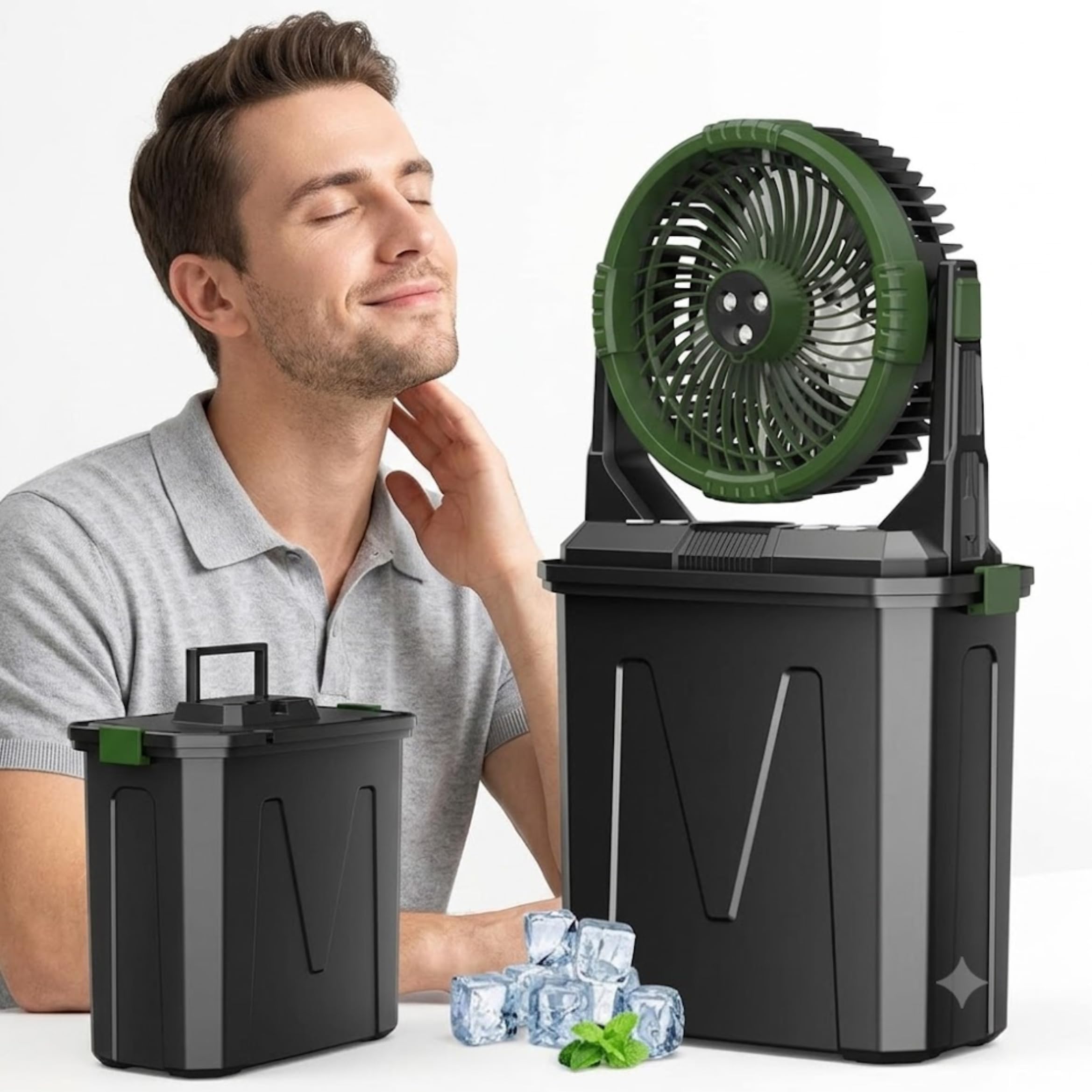 Drumstone (𝐔𝐩𝐠𝐫𝐚𝐝𝐞𝐝 5 Year Warranty Premium Portable Misting Fan with 9L Water Tank, 20000mAh Rechargeable Battery, Remote Control 4 Speeds 4 Mist Modes & RGB LED Light for Indoor Outdoor Use-image-32