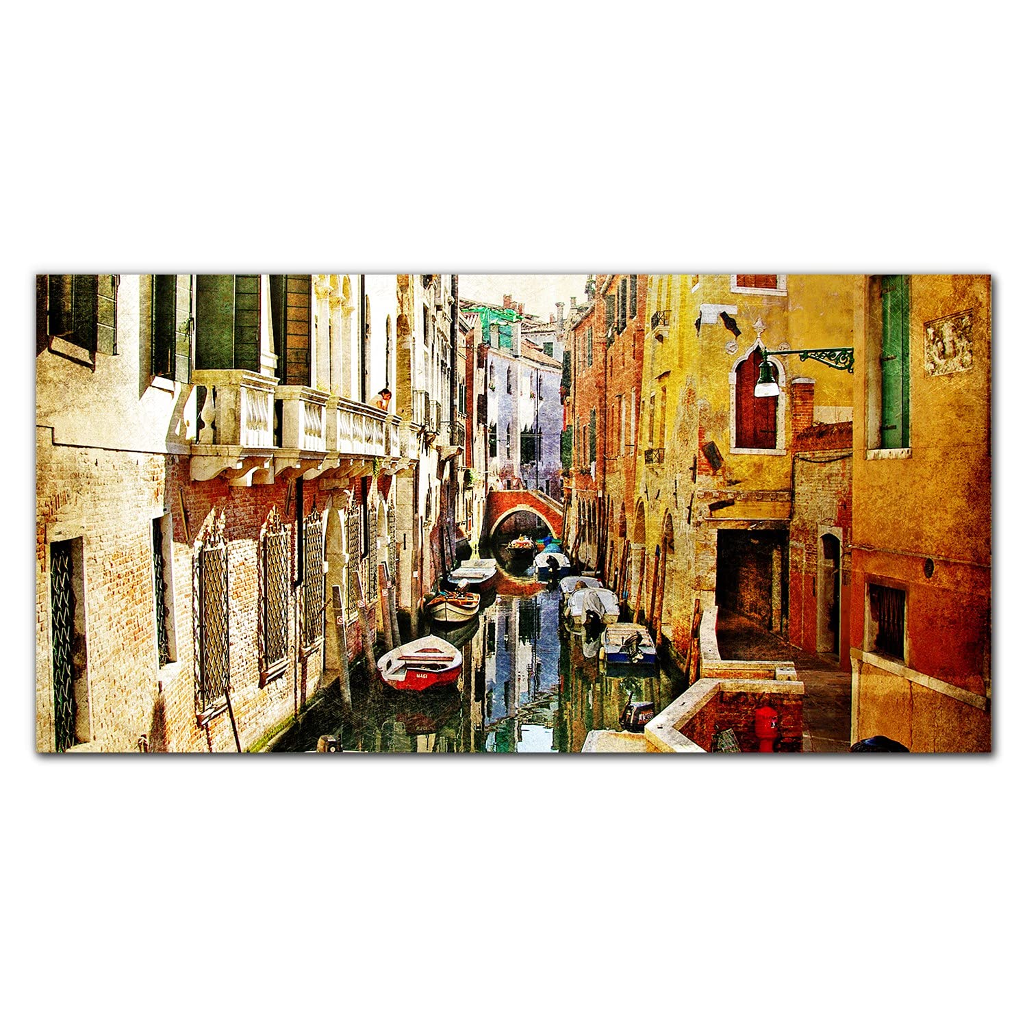 Crédence de cuisine murale en verre trempé 100x50cm Coloray Bateaux