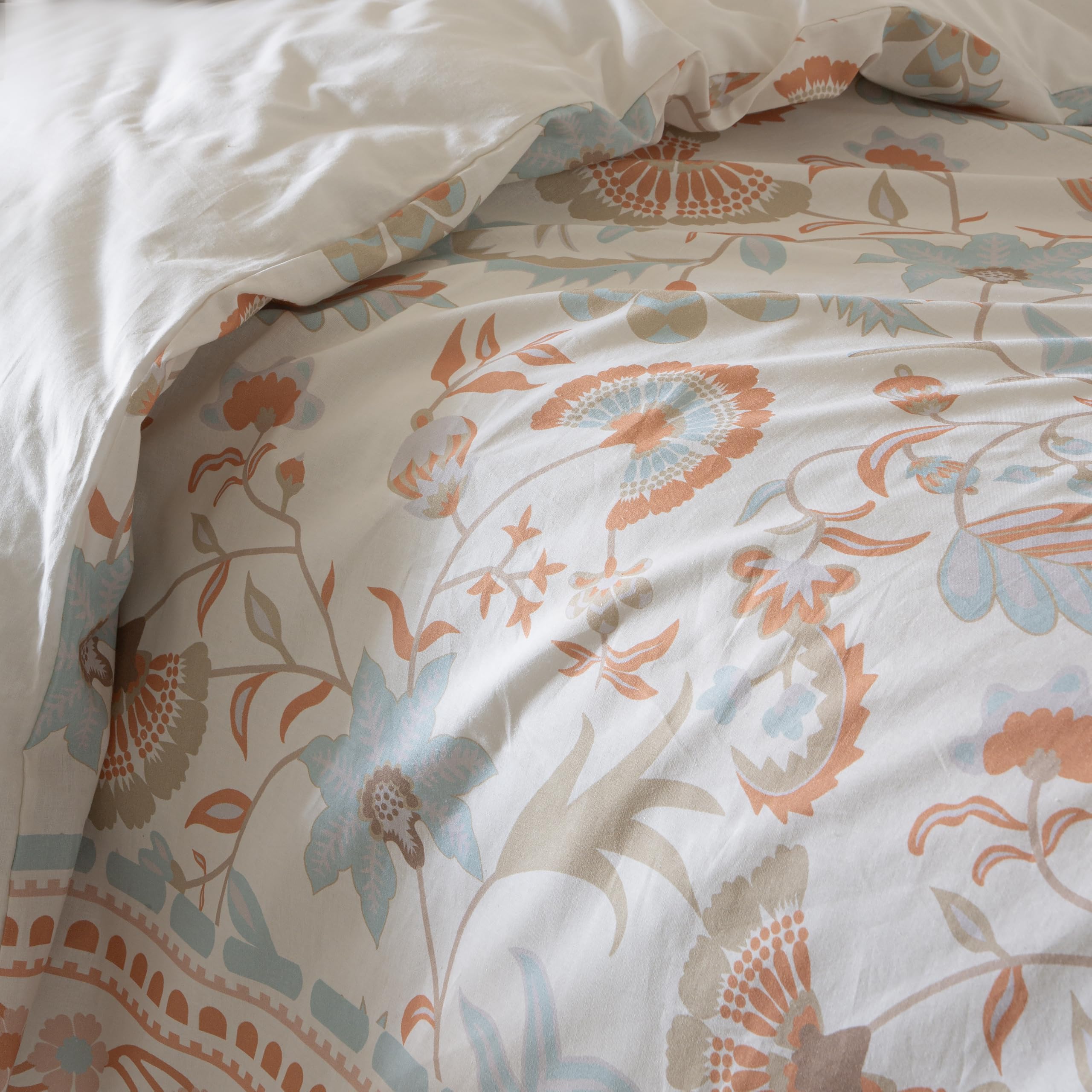 COTTON ARTean Funda nordica Cama 150 ALGODÓN 100% Deva Beige Botones | Incluye 3 piezas: F.Edredón 240x220 + 2 F.de Almohada Cierre Botones. Certificado OEKO-TEX