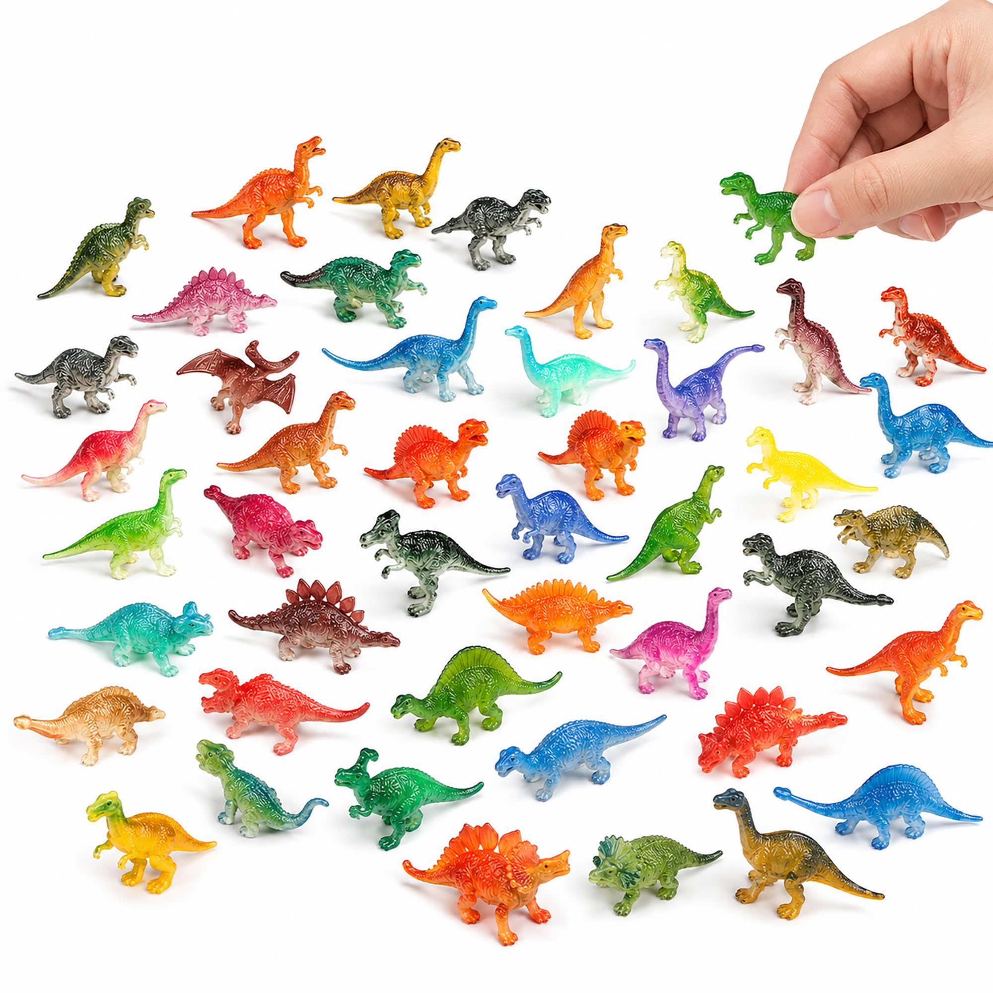 39Pcs Mini Dinosaur Toys, Plastic Realist Dinosaur Figures Party Favour Set