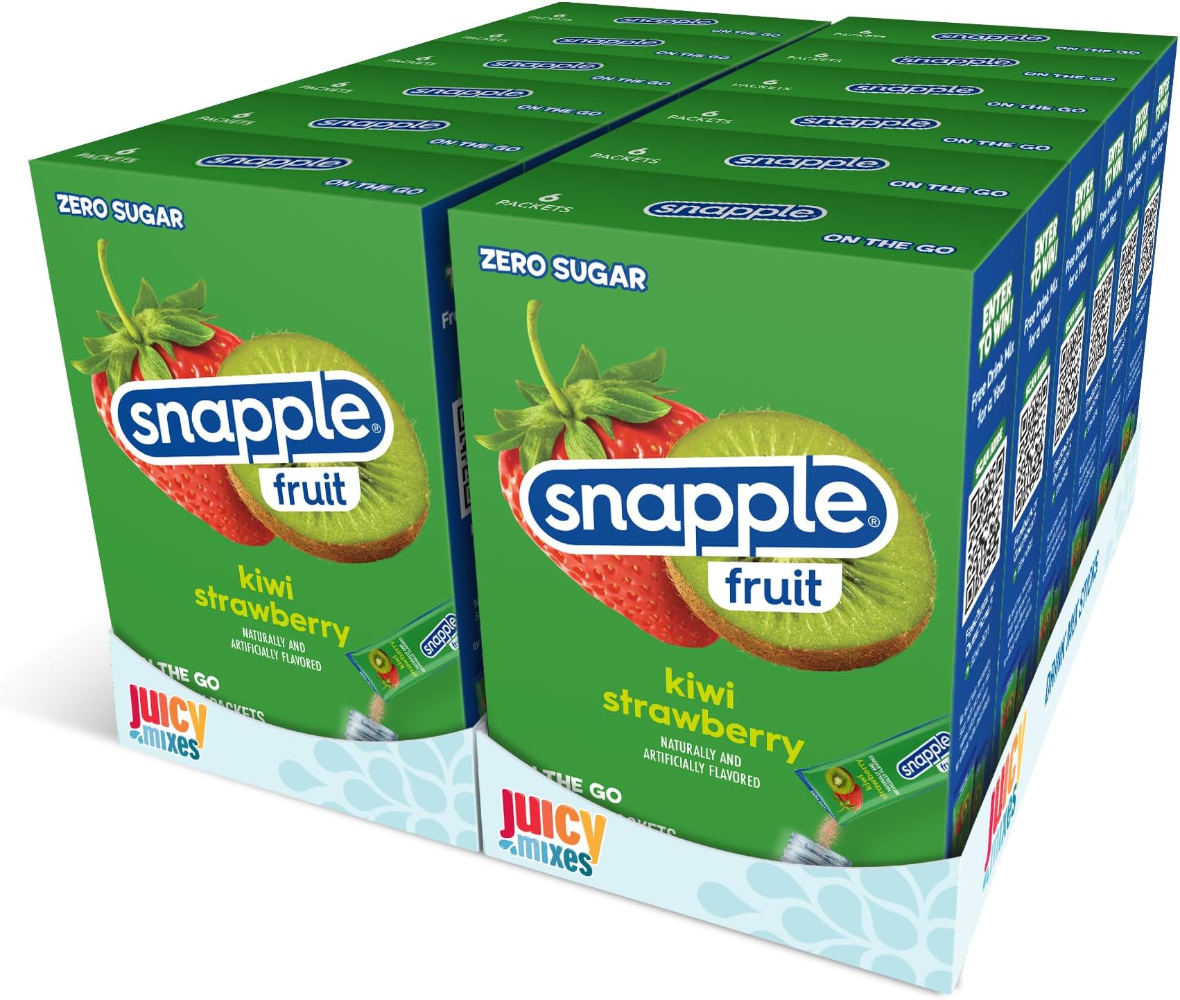 Snapple Kiwi Strawberry Powder Drink Mix - 12 Boxes of 6 Powder Sticks, 72 Sticks Total | Sugar Free | On-the-Go Hydration for Refreshing Beverages