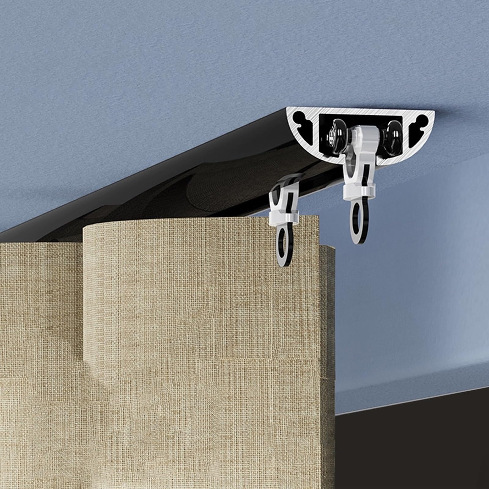 Binario per Tende A Muro Bastoni per Tende A Soffitto 5 Metri Binario Tende Soffitto per Montaggio A Parete/Soffitto, Adatto A Pareti Divisorie, Camper E Barche(Top B,3.2M/(10.4FT))