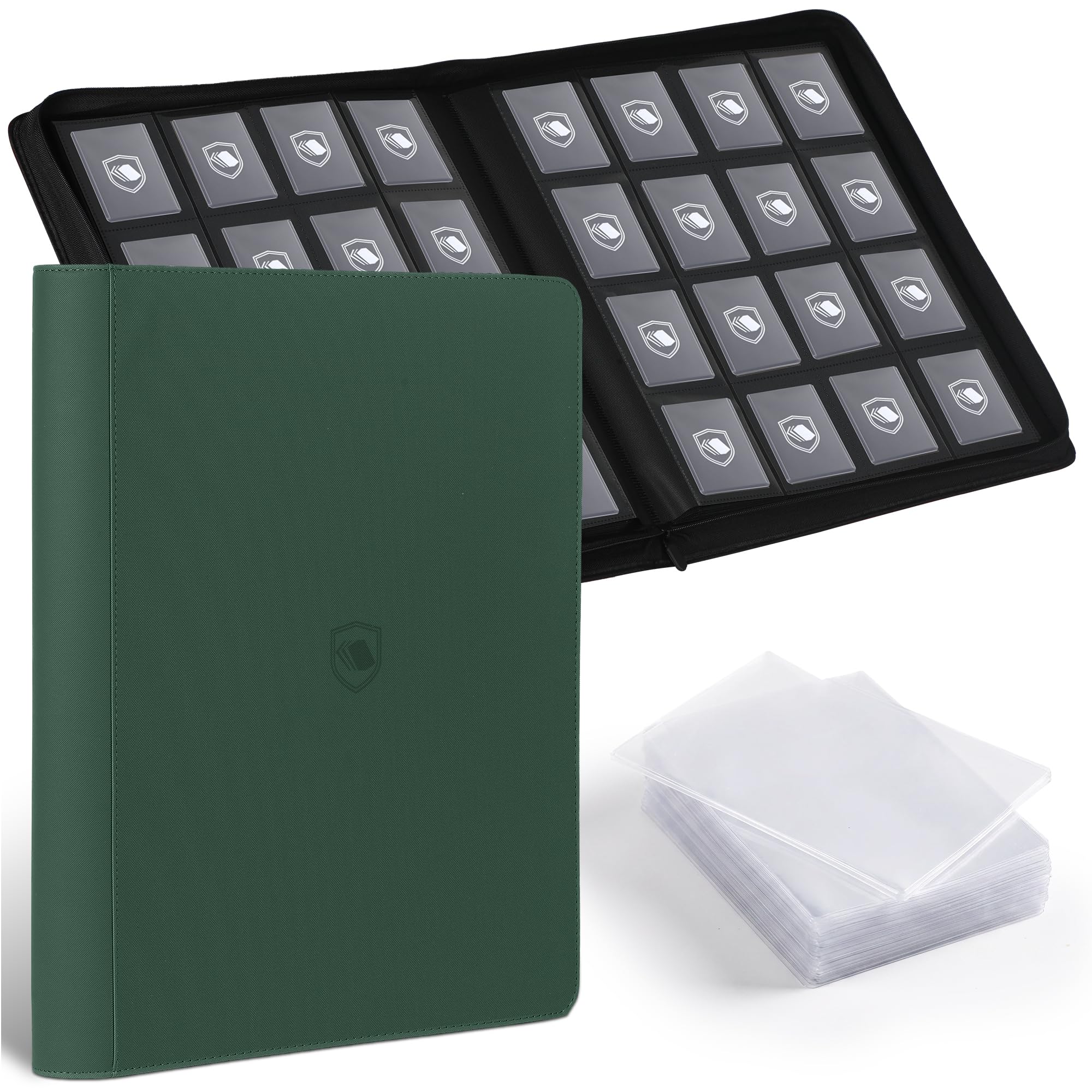 Top Loader Binder 16 Pocket, Holds 640 Toploaders, 100 Toploaders INCLUDED