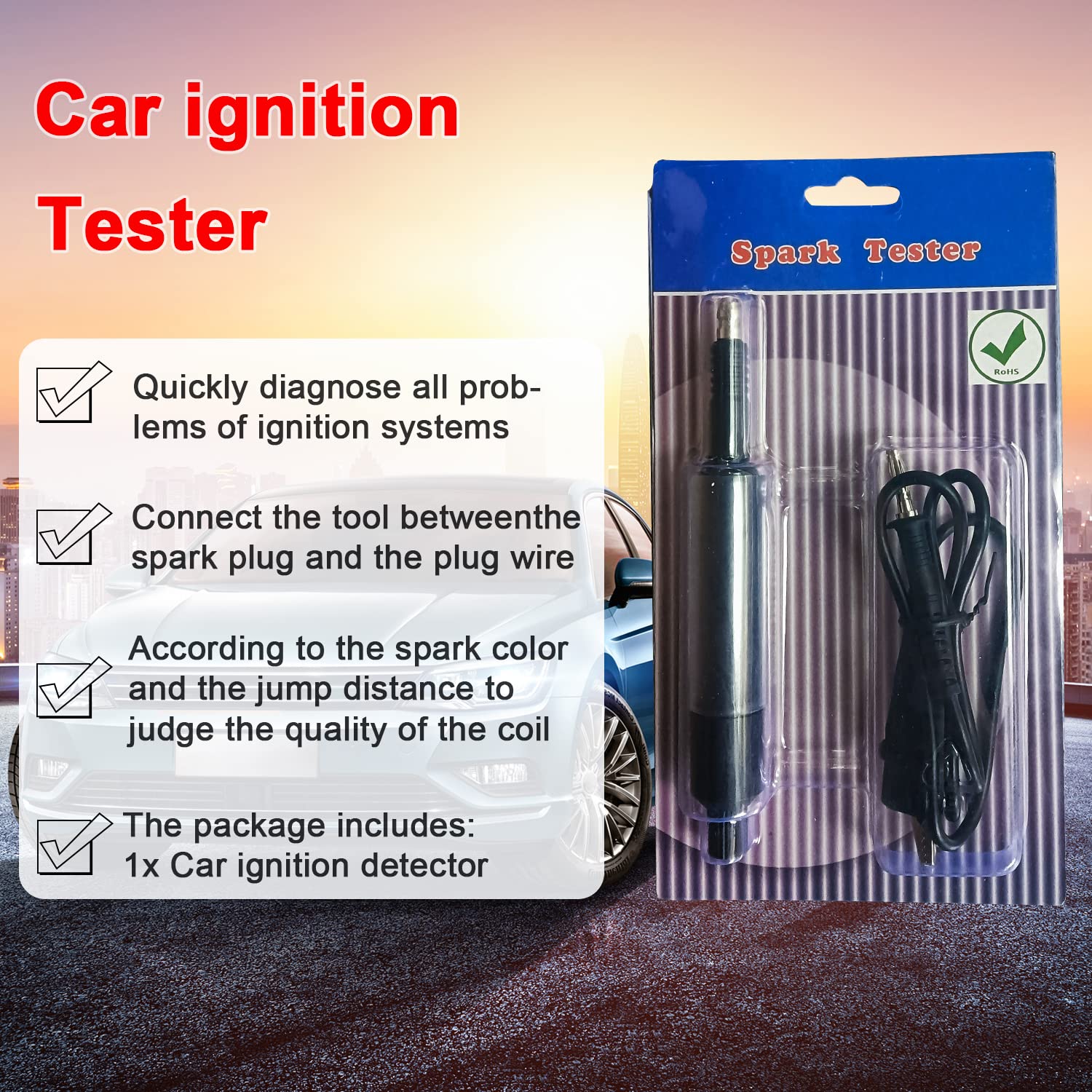 tester candela tester scintilla candela tester candele Tester per candele per auto Sistema di accensione Rilevatore diagnostico bobina Strumento di riparazione auto Access