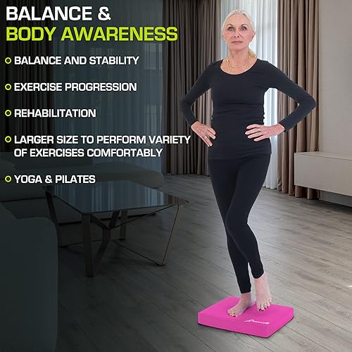 Miniatura 5 de Exercise Balance Pad, Non-Slip Cushioned Foam Mat & Knee Pad for Fitness and Stability Training, Yoga, Physical Therapy, L and XL