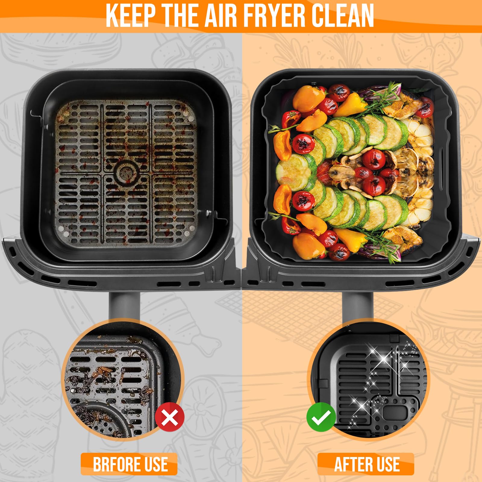 Moule Air Fryer Pour Philips 3000 Dual Basket, Plat Silicone Air Fryer Pour Philips Airfryer Série 3000 Und 5000, Réutilisable Accessoires Air Frye Pour Philips NA350 NA550 6/3L | - Code