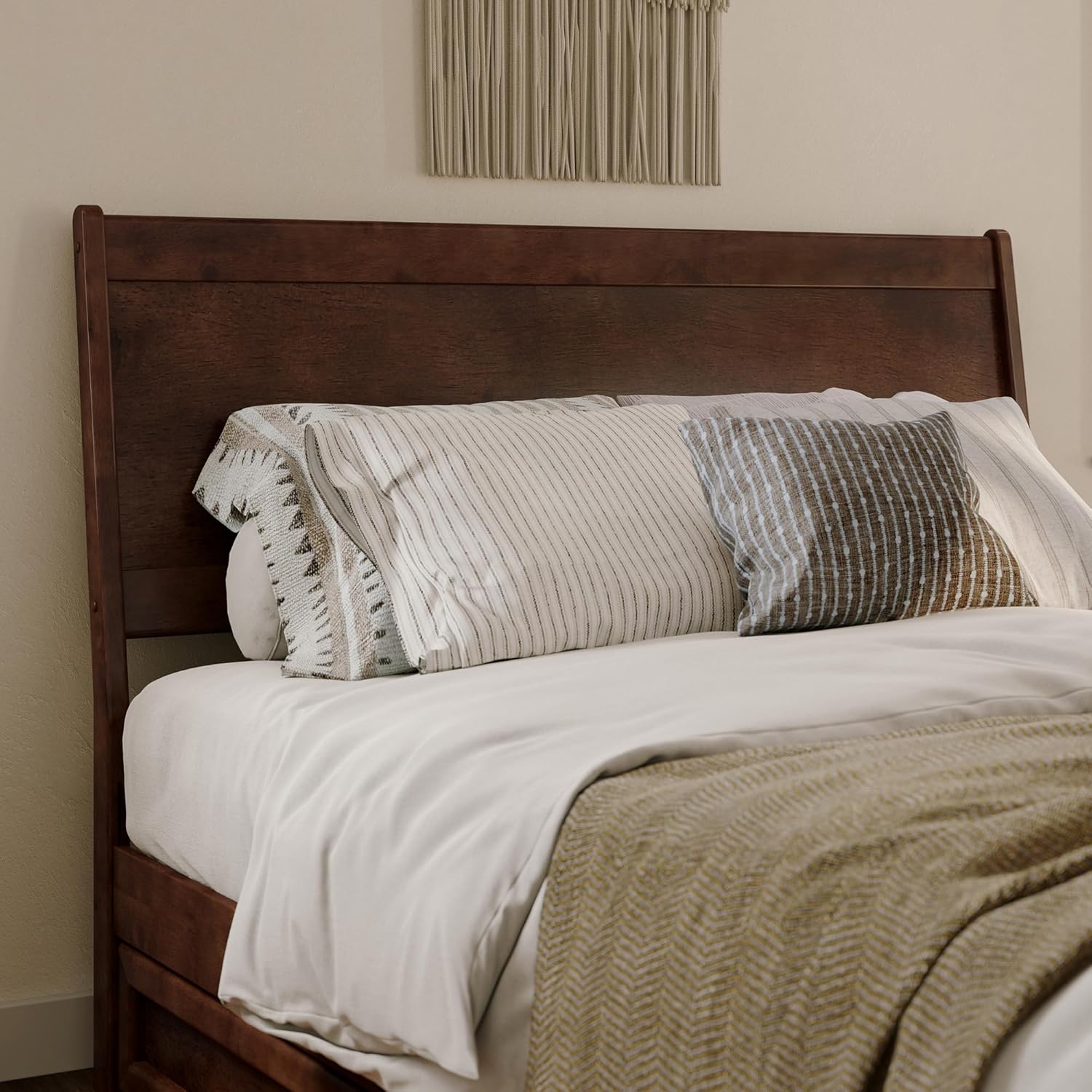 AFI, Casanova Queen Solid Wood Panel Headboard, Walnut