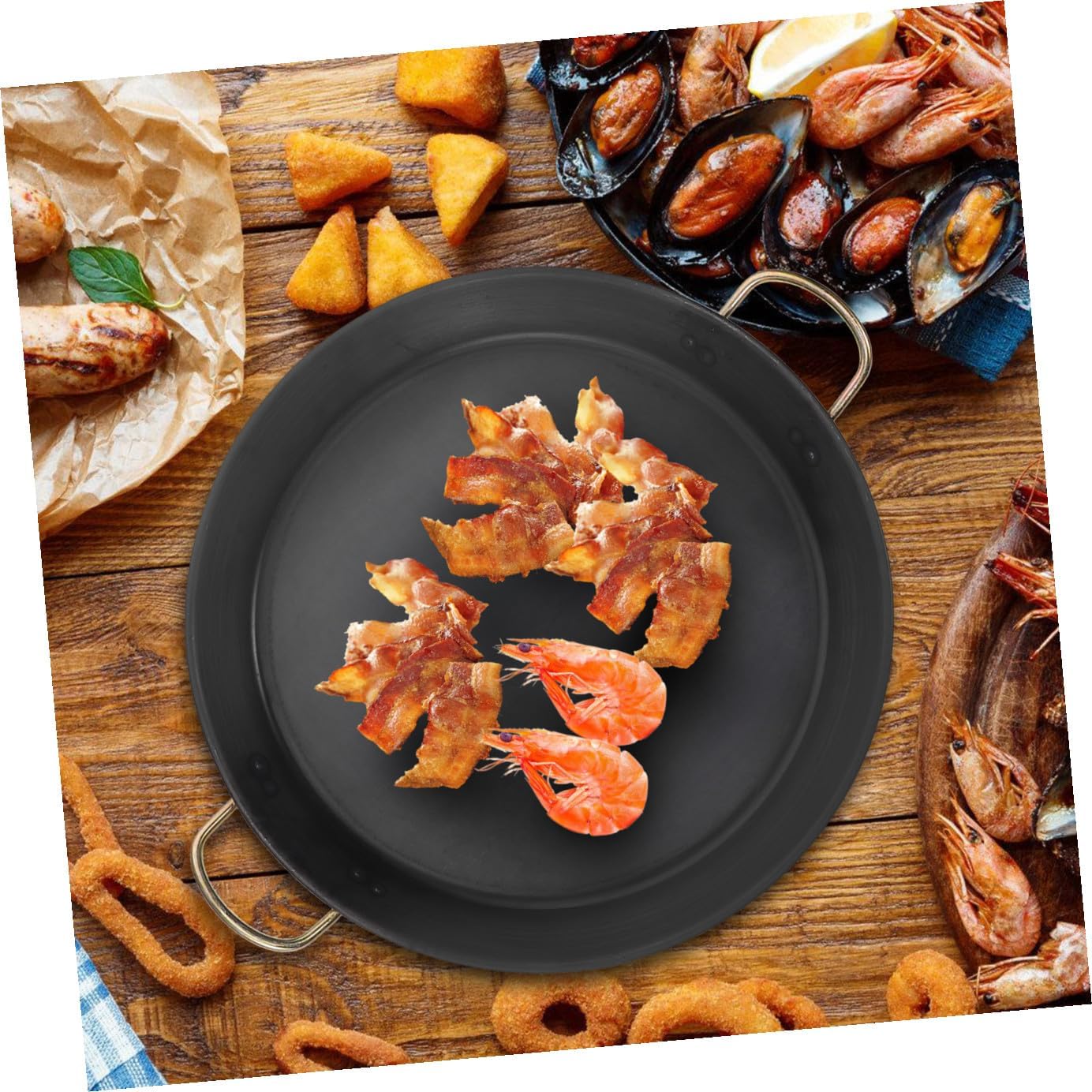 Cast Iron Frying Pan Nonstick Coating Heavy-duty Griddle for for Family Meals and Restaurant Use for Frying Eggs Steaks