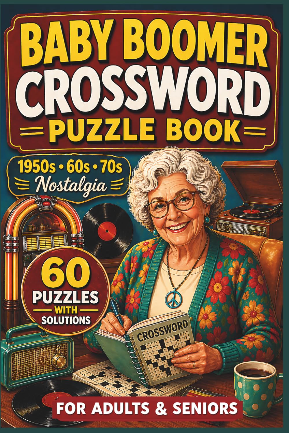 Baby Boomer Crossword Puzzle Book for Adults: 60 Large Print Nostalgic Crossword Puzzles from the 1950s, 60s & 70s | Retro Brain Puzzles for Seniors | ... Era of Rock & Roll & Vintage Pop Culture