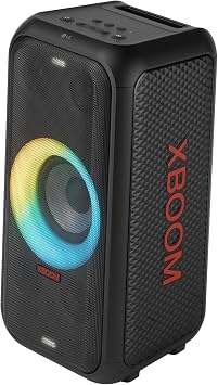 LG XBOOM DXL5T Bluetooth Speaker 200W, Portable Party Sound, Multi Colour Ring Lighting, Splashproof (IPX4), Up to 12 Hours of Playtime