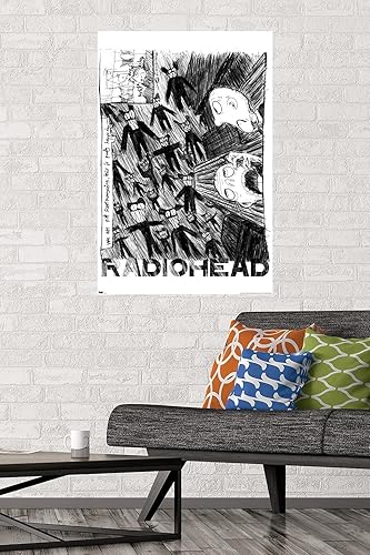 Miniatura 2 de Trends International Radiohead - Póster de pared de garabatos, 22.375 x 34 pulgadas, versión premium sin marco