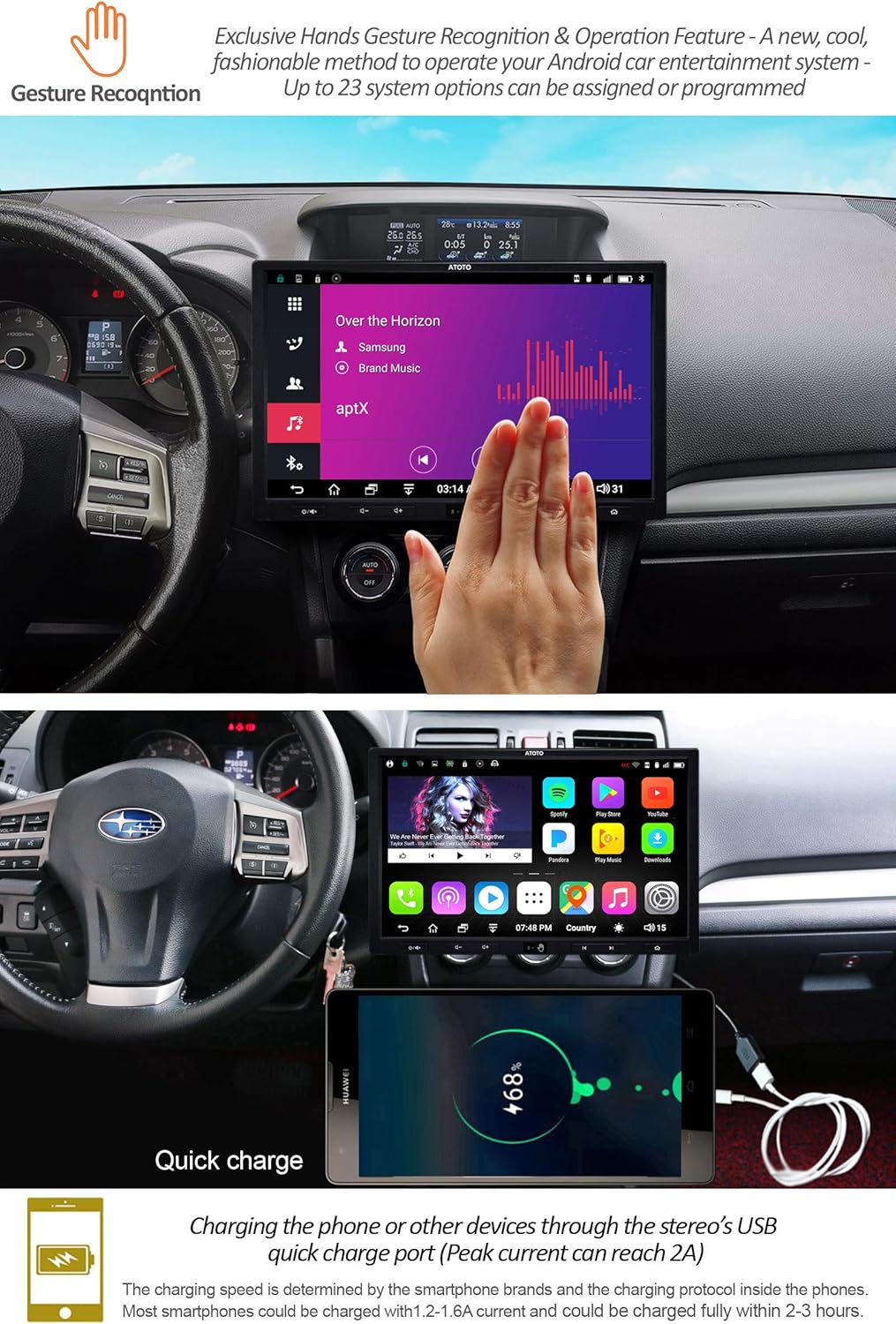 ATOTO A6 Pro user interface exampలెస్