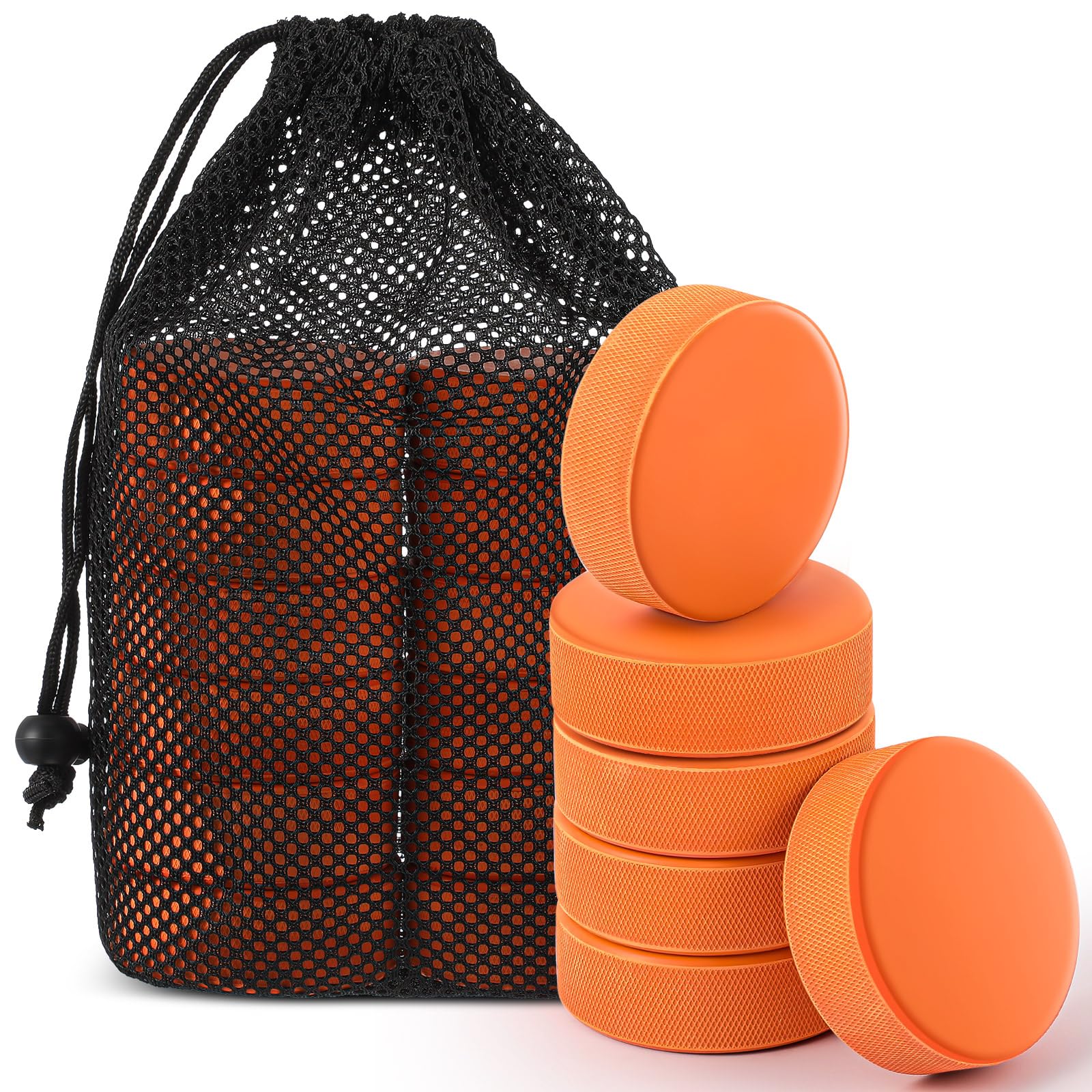 10 oz Weighted Ice Hockey Pucks Heavy Training Puck with Mesh Carrying Bag Weighted Hockey Pucks Official Size for Stick Handling and Training