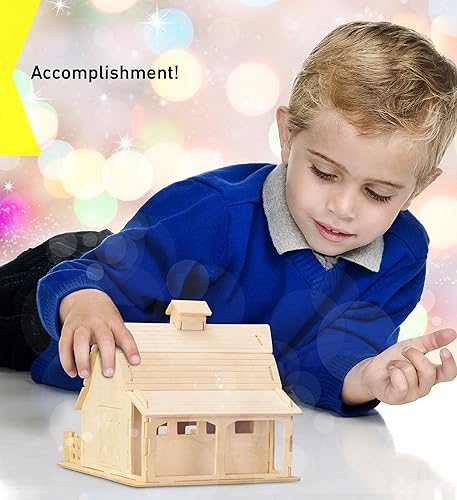 Miniatura 6 de Puzzled Farm Barn - Kit de construcción de juguete de madera 3D para niños y adultos, juego de granja 3D, kit de construcción para niños, divertidos