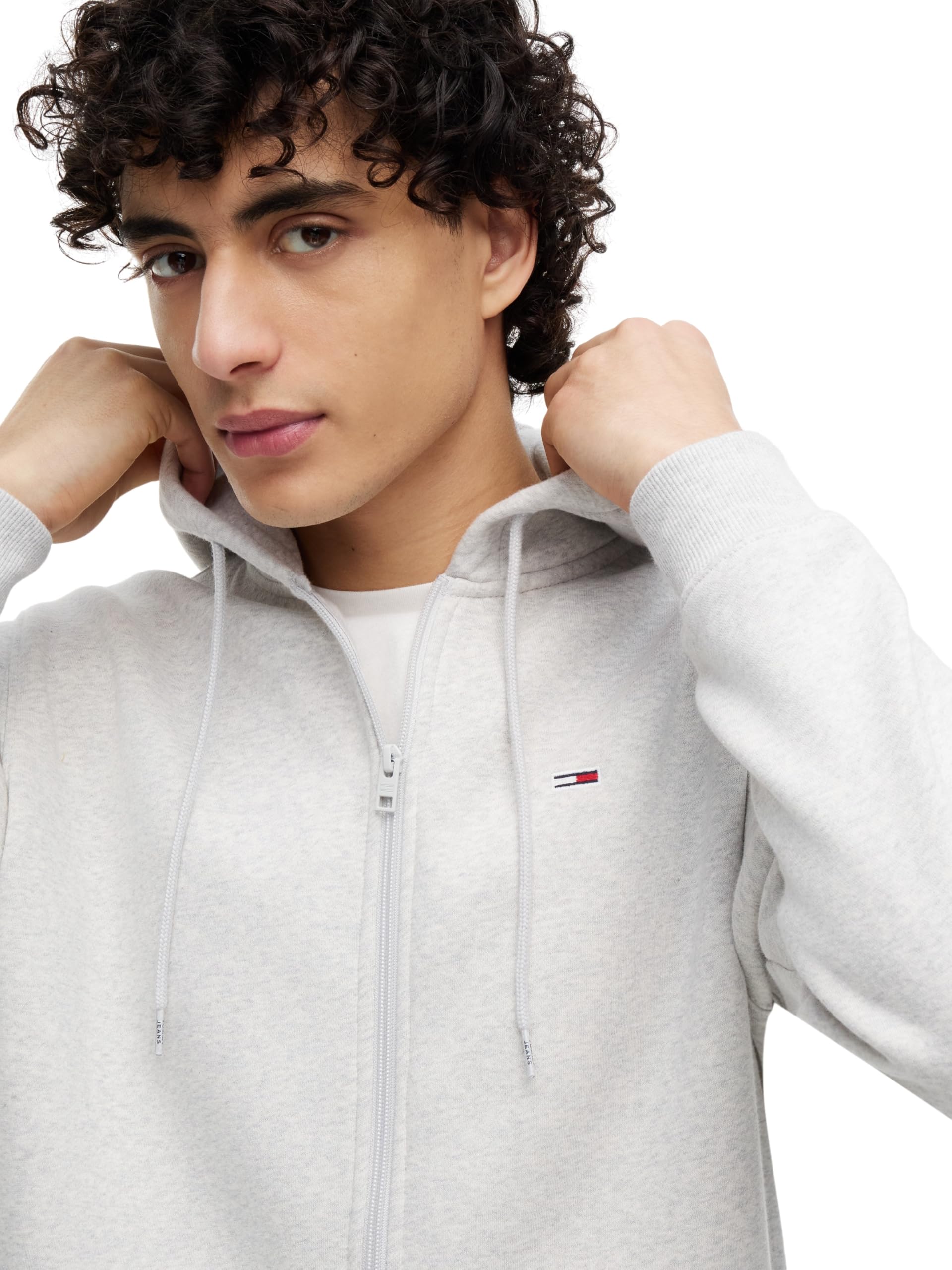 Tommy Jeans Męska bluza z kapturem z zamkiem błyskawicznym